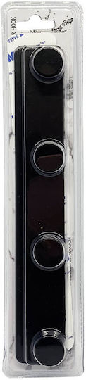 Ankor Wall-Mounted Bathroom Hook with 4 Positions ​25.7x2.5cm Black
