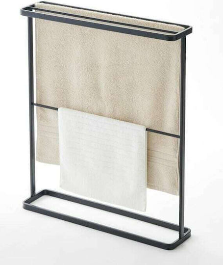 Yamazaki YMZK Triple Floor Standing Bathroom Freestanding Towel Rack 65x75cm Black Yamazaki YMZK Triple Floor Standing Bathroom Freestanding Towel Rack 65x75cm Black