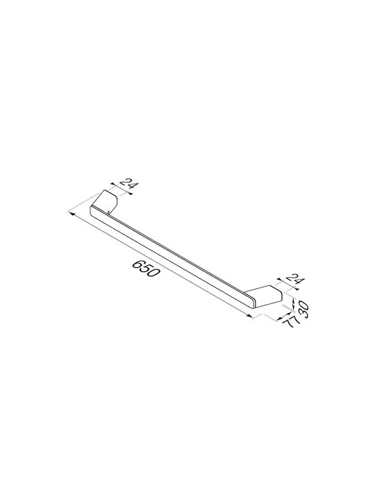 Geesa Shift Ράγα Μπάνιου Μονή Επιτοίχια με Βίδες ​60x60cm Χρυσή