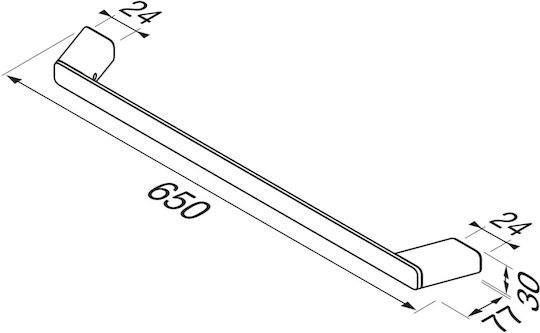 Geesa Shift Ράγα Μπάνιου Μονή Επιτοίχια με Βίδες ​60x60cm Μαύρη