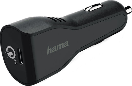 HAMA Car Charger 3A Fast Charging with one Port: 1xType-C Black Color