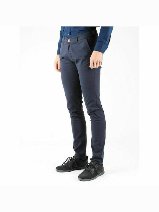 Larston Παντελόνι Chino Ελαστικό σε Tapered Γραμμή Navy Μπλε