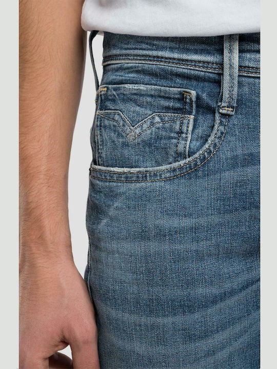 Anbass Men's Jeans Pants Elastic with Slim Fit Blue
