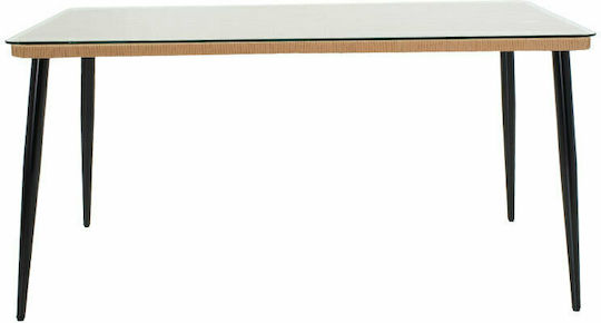Τραπέζι Naoki 160x90x78 Μαύρο - φυσικό