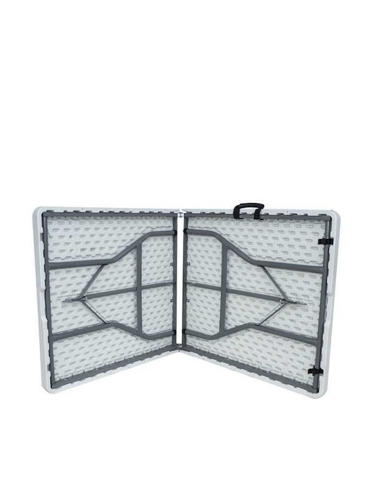 Plastic Masa Catering pentru spații exterioare Pliabil cu schelet metalic Alb 152x76x74buc