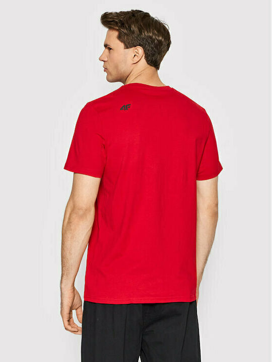 4F Men's Short Sleeve T-shirt Red