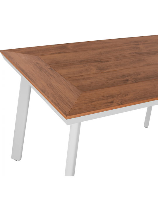 Маса Стабилна Polywood със Скелет от Алуминий Taber Бял 120x80x72бр