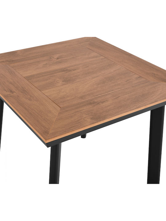 Taber Outdoor Dinner Free Standing Table with Polywood Surface and Aluminum Frame Anthracite 80x80x72cm