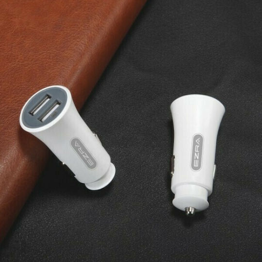 Ezra CR01 Auto-Ladegerät 2.4A mit Anschlüssen: 2xUSB Weiß Farbe
