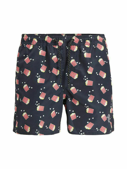 Crete Men's Swimwear Shorts Navy Blue with Patterns