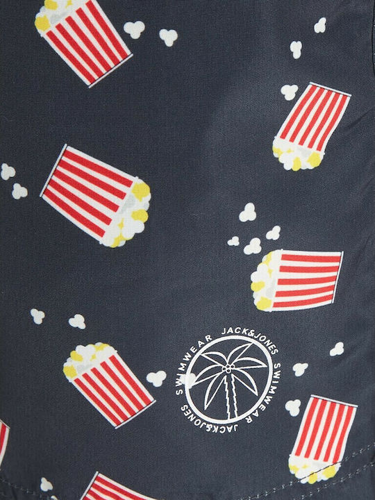 Crete Men's Swimwear Shorts Navy Blue with Patterns