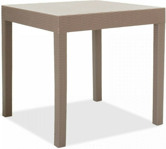 Tisch für kleine Außenbereiche Rattan Stabil Gabi Mocha 80x80x77cm