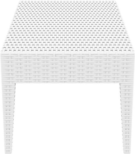 Miami Sitting Room Outdoor Free Standing Rattan Table White 92x53x45cm