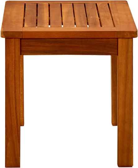 Sitting Room Table for Small Outdoor Spaces Made of Brown Acacia 50x35x36cm
