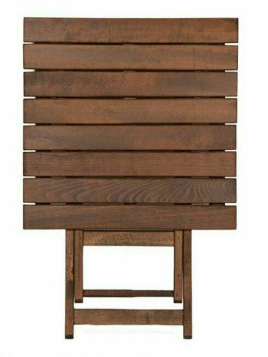 Wooden Masa auxiliară pentru spații exterioare mici Pliabil Sunset Impregnare de nuc 70x70x76buc