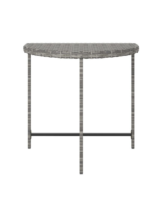 Auxiliary Garden Table for Small Outdoor Spaces Rattan Grey 80x50x75cm