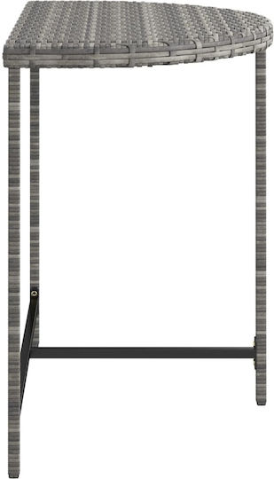 Auxiliary Garden Table for Small Outdoor Spaces Rattan Grey 80x50x75cm