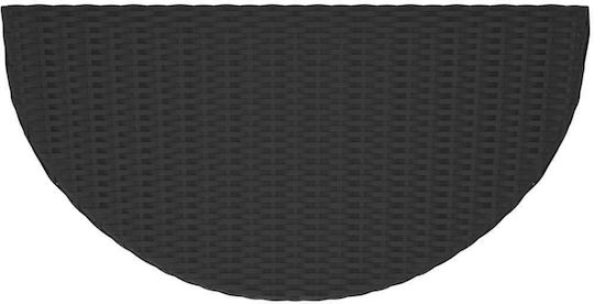 Outdoor Dinner Free Standing Rattan Table Black 100x50x75cm