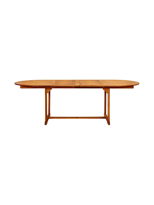 Garten- und Terrassentisch aus Akazie Ausziehbar Natürlich 160(+80)×100×75cm