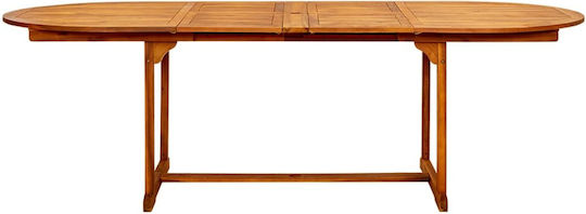 Masă Exterior Din Salcâm Extensibil Natural 160(+80)x100x75cm