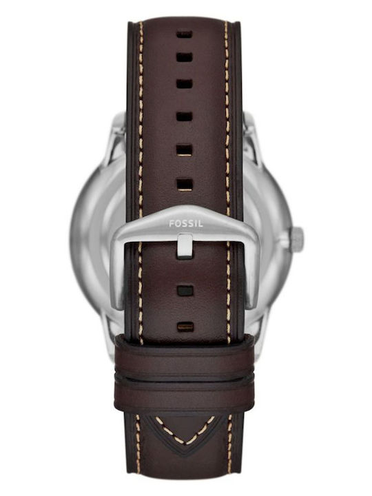 Fossil Neutra Minimalist Ρολόι Μπαταρίας με Δερμάτινο Λουράκι