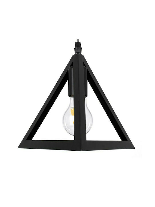 GloboStar Triangle Pendant Light Black Grid with Socket E27 60x22x130cm