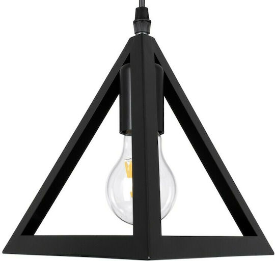 GloboStar Triangle Pendant Light Black Grid with Socket E27 60x22x130cm