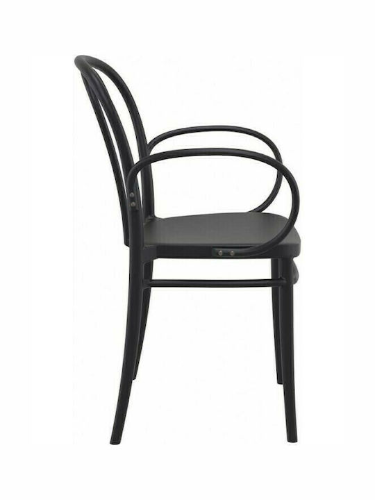 Καρέκλα Ζαππείου Πολυπροπυλενίου Victor XL Black 57x52x85εκ.