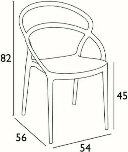 Outdoor Chair Polypropylene Pia Black 54x56x82cm