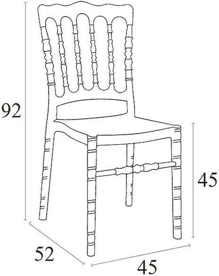Catering Chair Polypropylene Opera Clear Transparent 061 4pcs 45x52x92cm