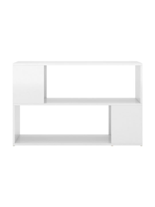 Bookcase White Glossy 100x24x63cm