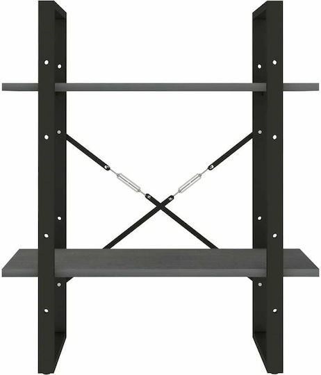 Bibliothek Grau - Schwarz 60x30x70cm
