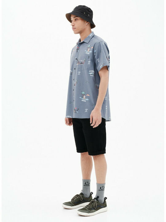 Short-sleeved Shirt Floral Blue