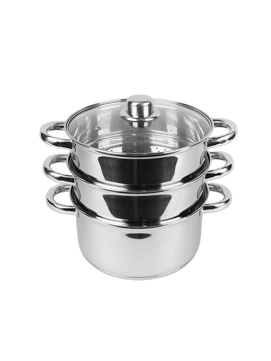 Maestro Pots Set of Stainless Steel with No Coating Ασημί 3pcs