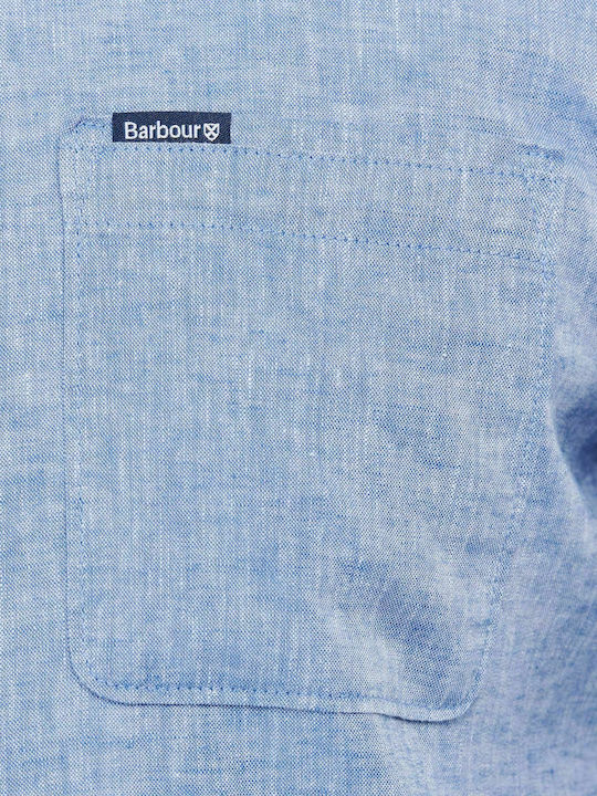 Long-sleeved Linen Shirt Light Blue