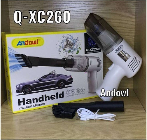 Andowl Car Handheld Vacuum Rechargeable 12V White