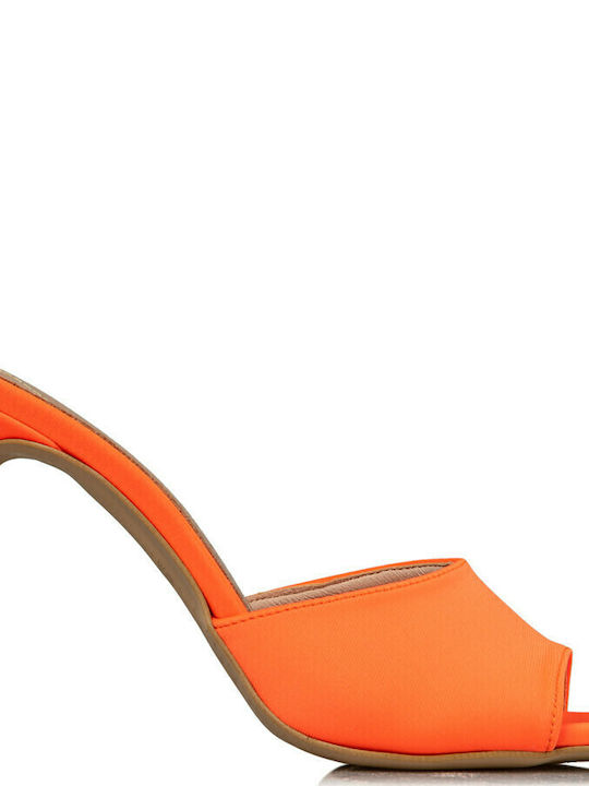 Envie Shoes Mules mit Dünn Hoch Absatz in Orange Farbe