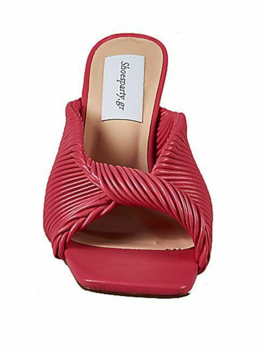 Mules mit Dünn Hoch Absatz in Fuchsie Farbe