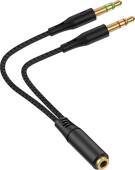 Leewello 3.5mm Jack Cable 3.5mm Male - 3.5mm Female Black 0.2m YPX-031