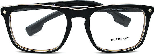 Burberry Bolton Plastic Eyeglass Frame Black B2340 3798