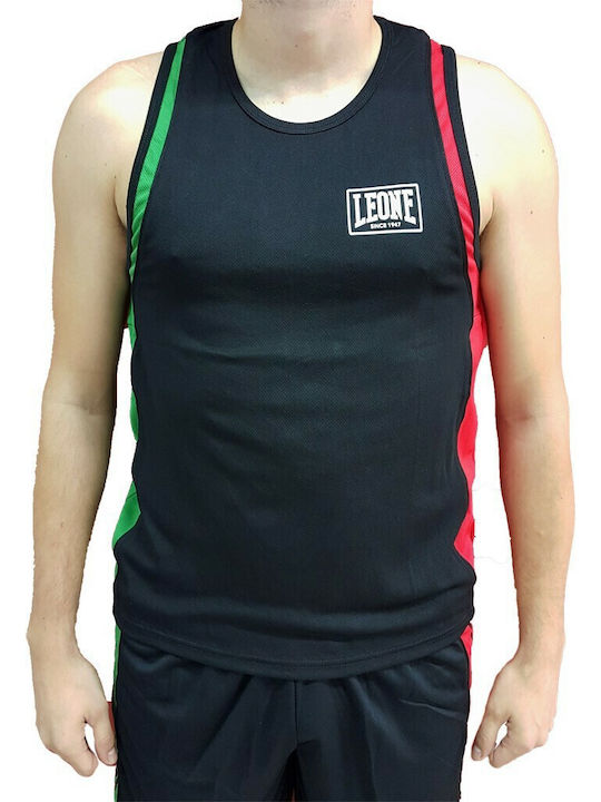 Leone talia Singlet Ανδρική Αμάνικη Μπλούζα AB721 για Boxing Μαύρη