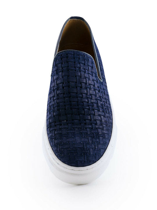 Кожа Мъжки Slip-On Син