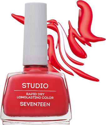 Seventeen Studio Rapid Dry Lasting Color Gloss Βερνίκι Νυχιών Quick Dry Κόκκινο 160 12ml