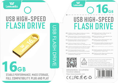 Leewello 16GB USB 3.0 Stick Χρυσό