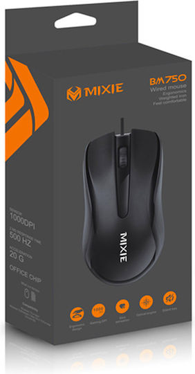 Mixie B750 Ενσύρματο Ποντίκι Μαύρο