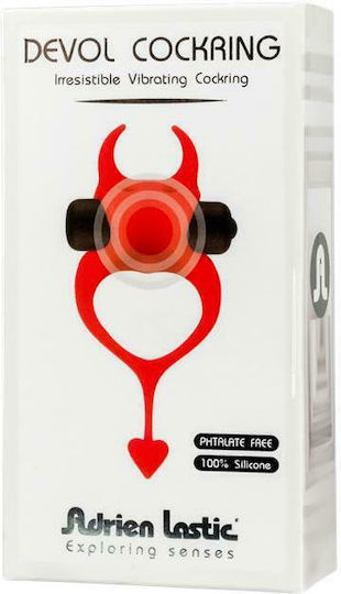 Adrien Lastic Devol Cockring Vibration Ring Schwanz Rot 30604