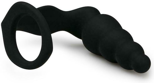 Easytoys Cock Ring with Ribbed Anal Plug