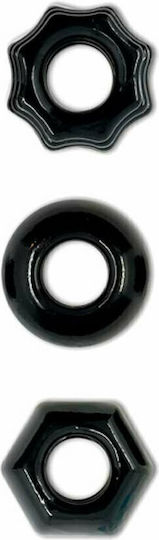 Ns Novelties Renegade Chubbies Set Cock Rings Cock Black 3buc