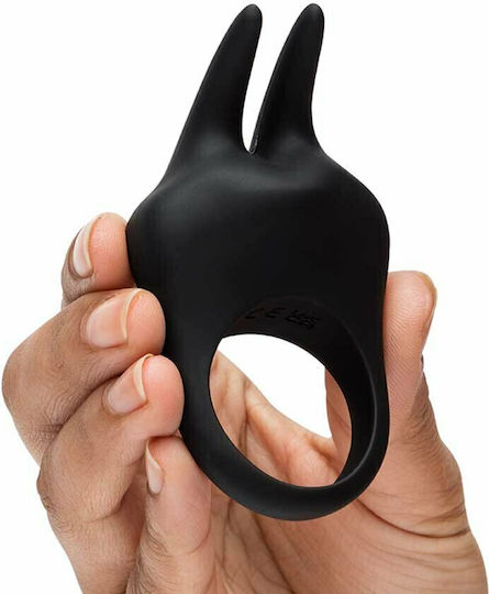 Fifty Shades of Grey Sensation Vibrating Rabbit Love Δονούμενο Δαχτυλίδι Πέους Σιλικόνης Μαύρο