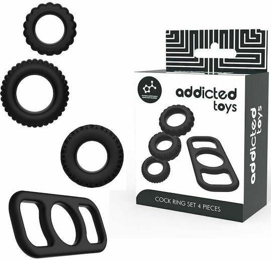 Addicted Toys 4 Cock Rings Set Black